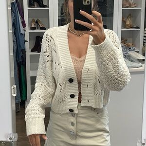 White sweater cardigan